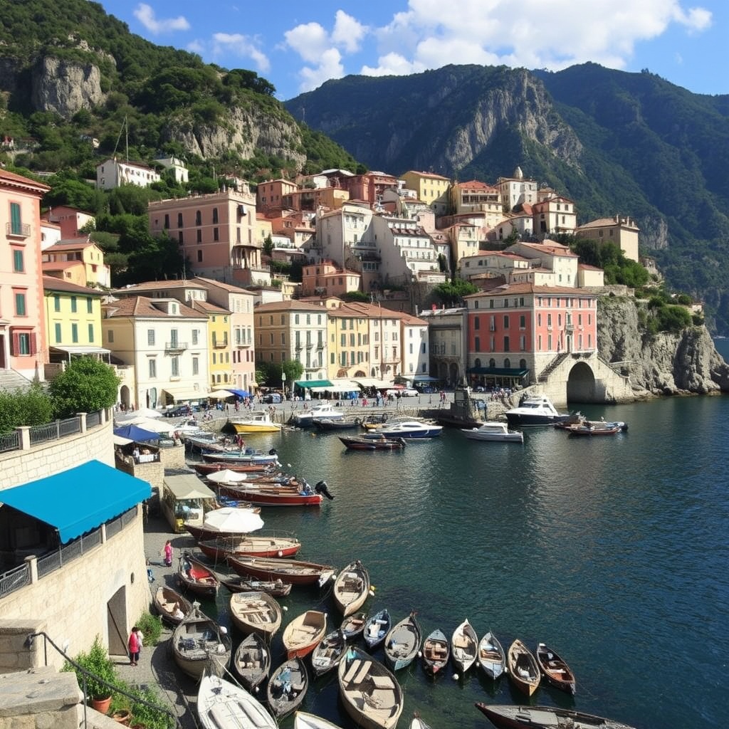 AI generated image by FLUX.1-schnell: paesaggio simile a Boccadasse Ge
