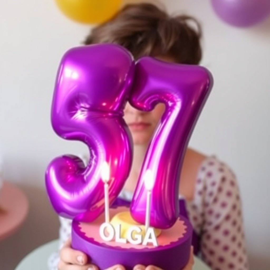 AI generated image by FLUX.1-schnell: tarjeta de felicitacion  47 cumpleaños con el nombre de OLGA