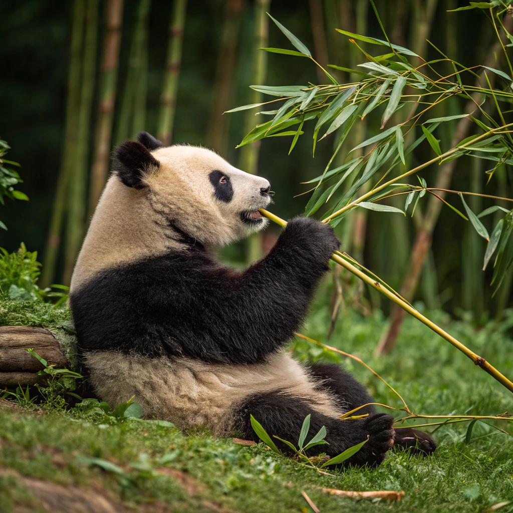 AI generated image by Red Panda AI: un panda comiendo bambu
