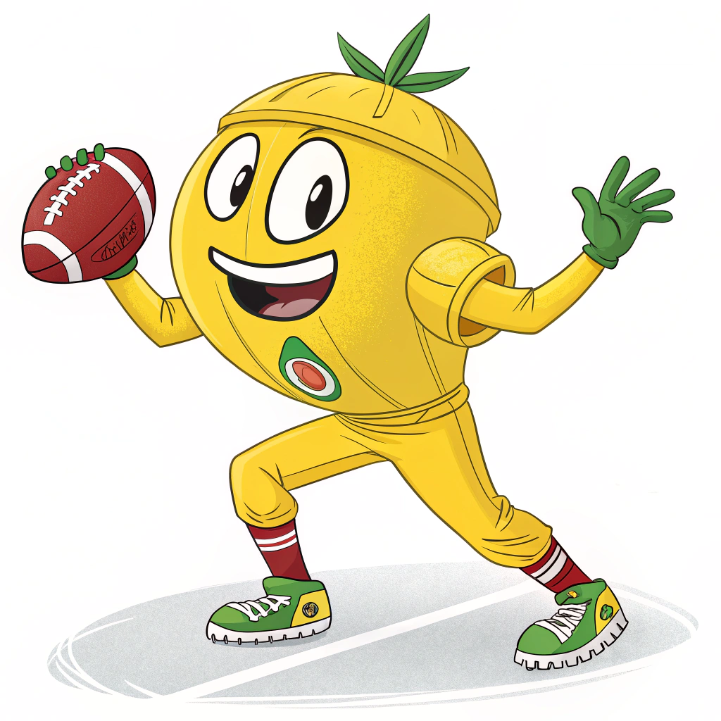 AI generated image by Red Panda AI: IMAGEN DE UN TOMATODO DE FUTBOL COLOR AMARILLO