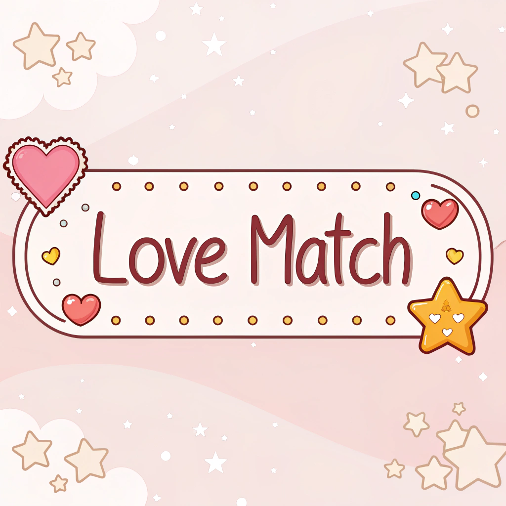 AI generated image by Red Panda AI: Um banner pra meu site com a palavra: Love Match