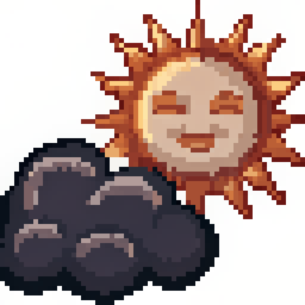 AI generated image by Red Panda AI: genera una imagen que represente el estado del tiempo que tenga una nube y un sol en forma de pixar que el formato sea svg