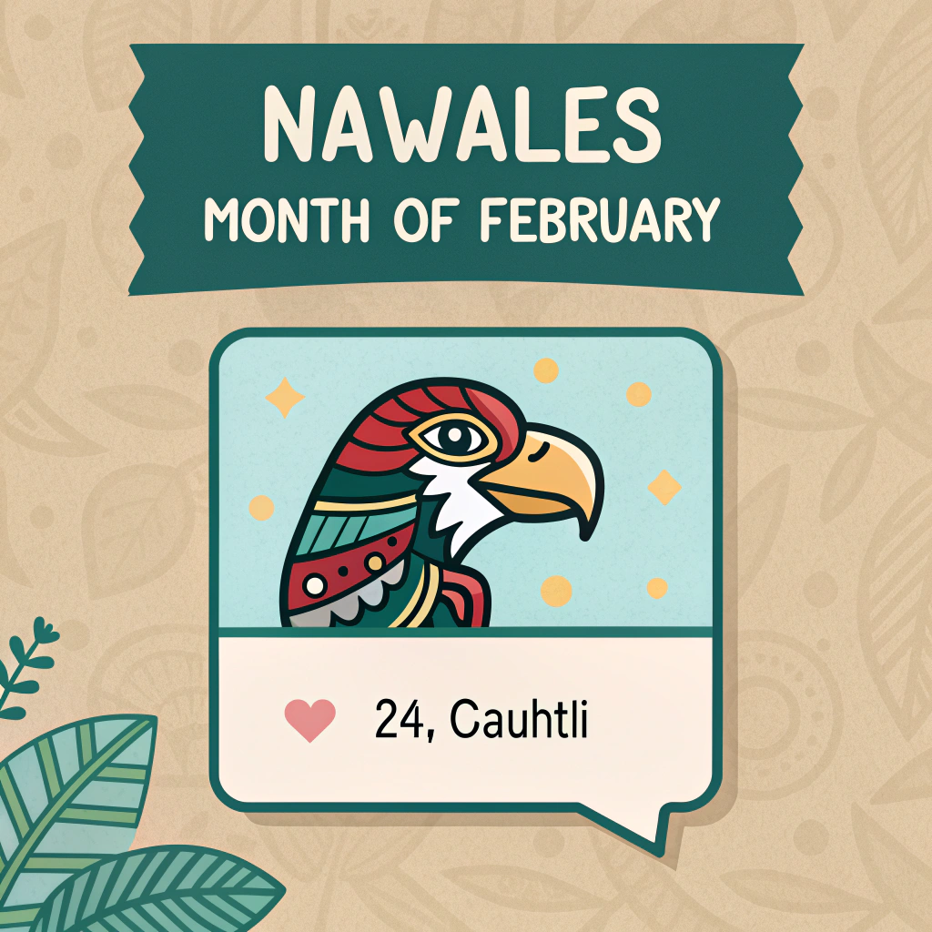 AI generated image by Red Panda AI: chat, nawales mes de febrero 24, cuauhtli