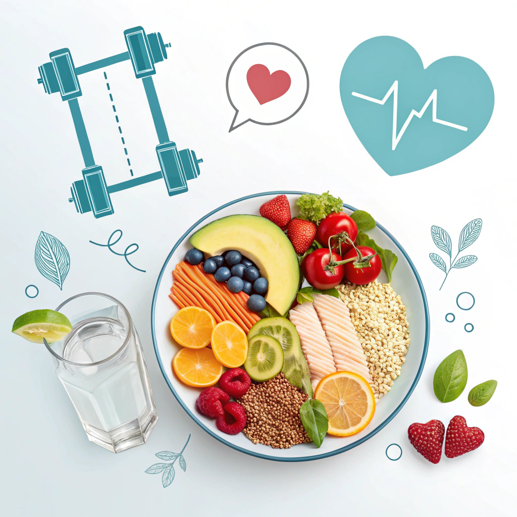 AI generated image by Red Panda AI: una imagen sin utilizar palabras que represente una guia de alimentacion saludable 