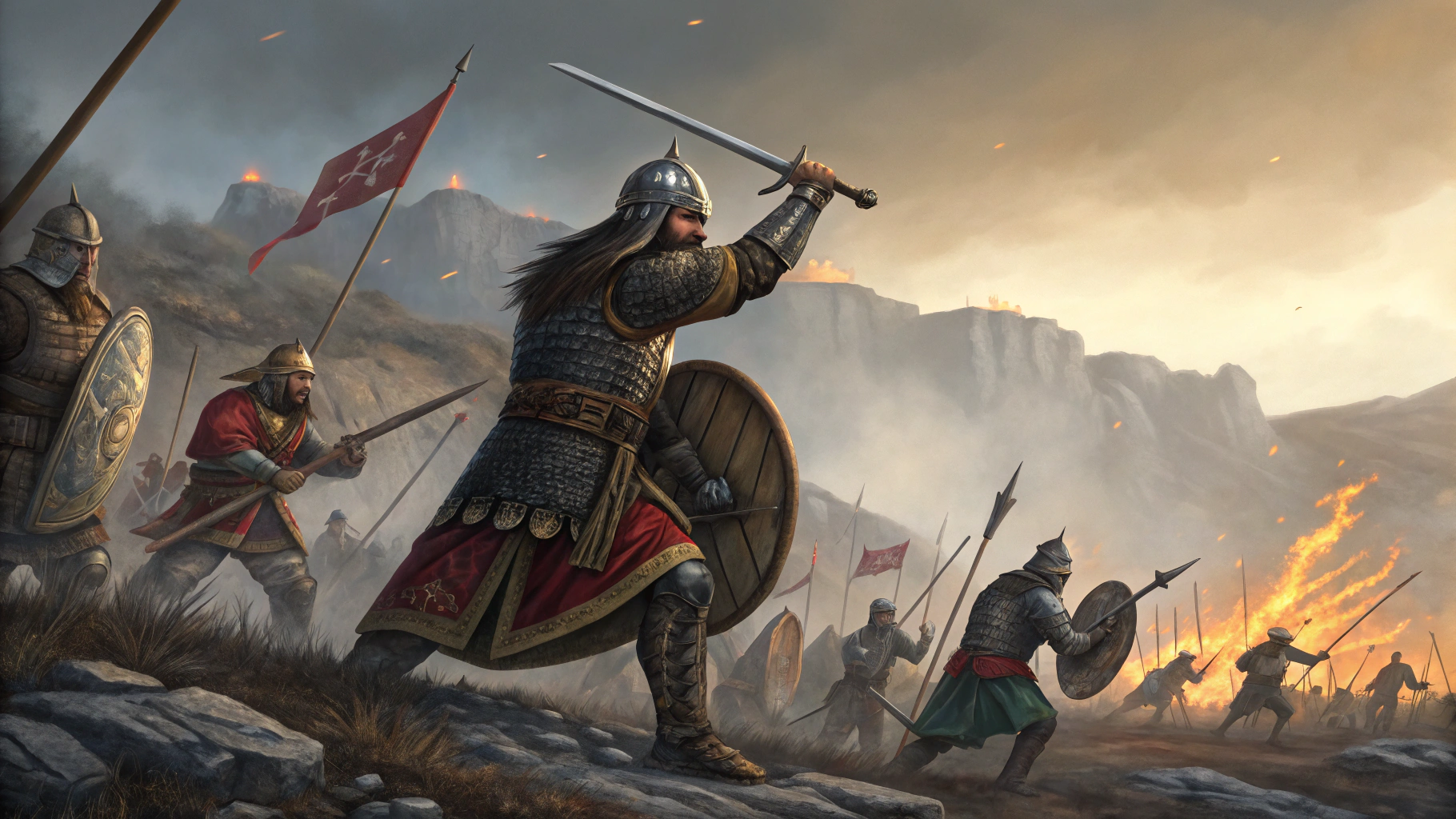 AI generated image by Red Panda AI: sun tzu battle rages