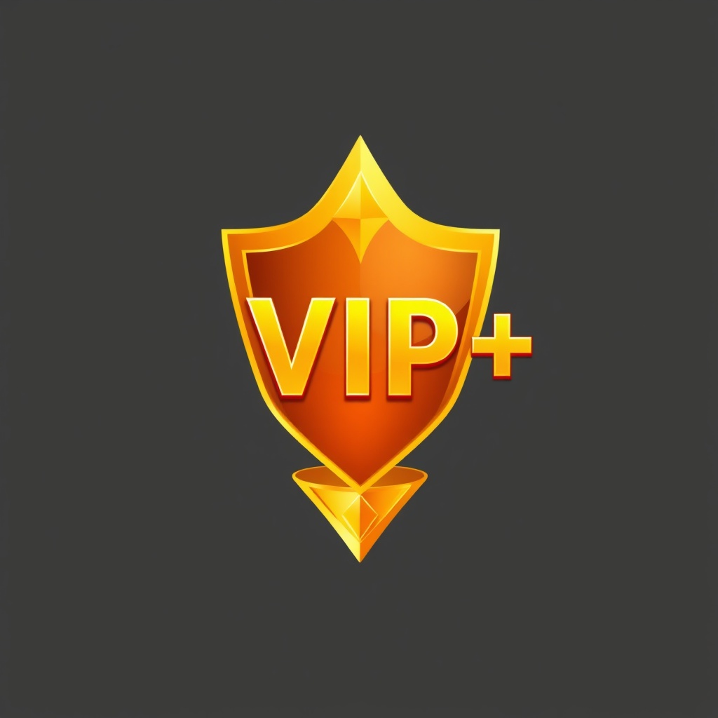 AI generated image by FLUX.1-schnell: "VIP+" simple image for a rank  transparent background

  