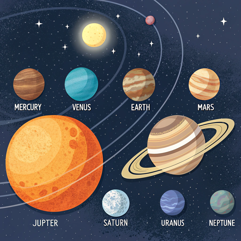 AI generated image by Red Panda AI: quiero generar una imagen de los planetas del sistema solar