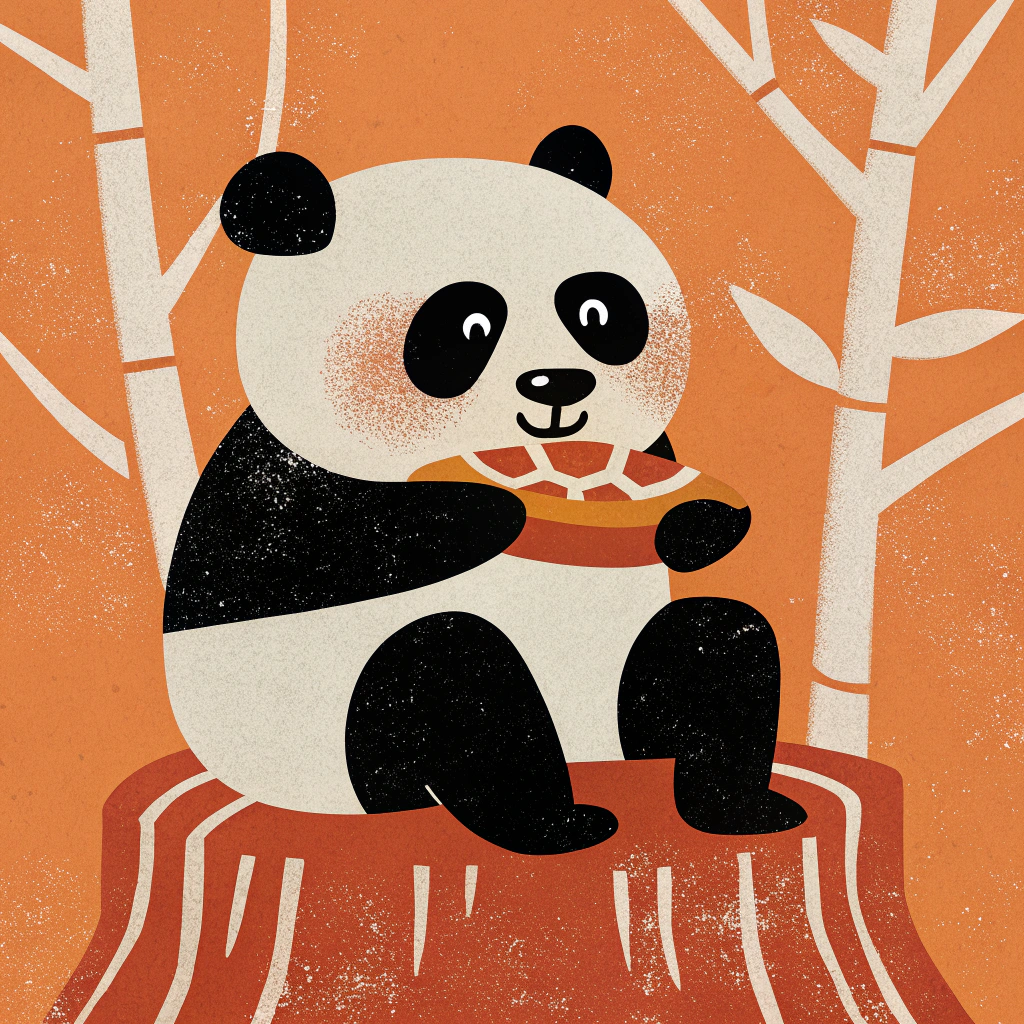 AI generated image by Red Panda AI: A panda eating apple pie