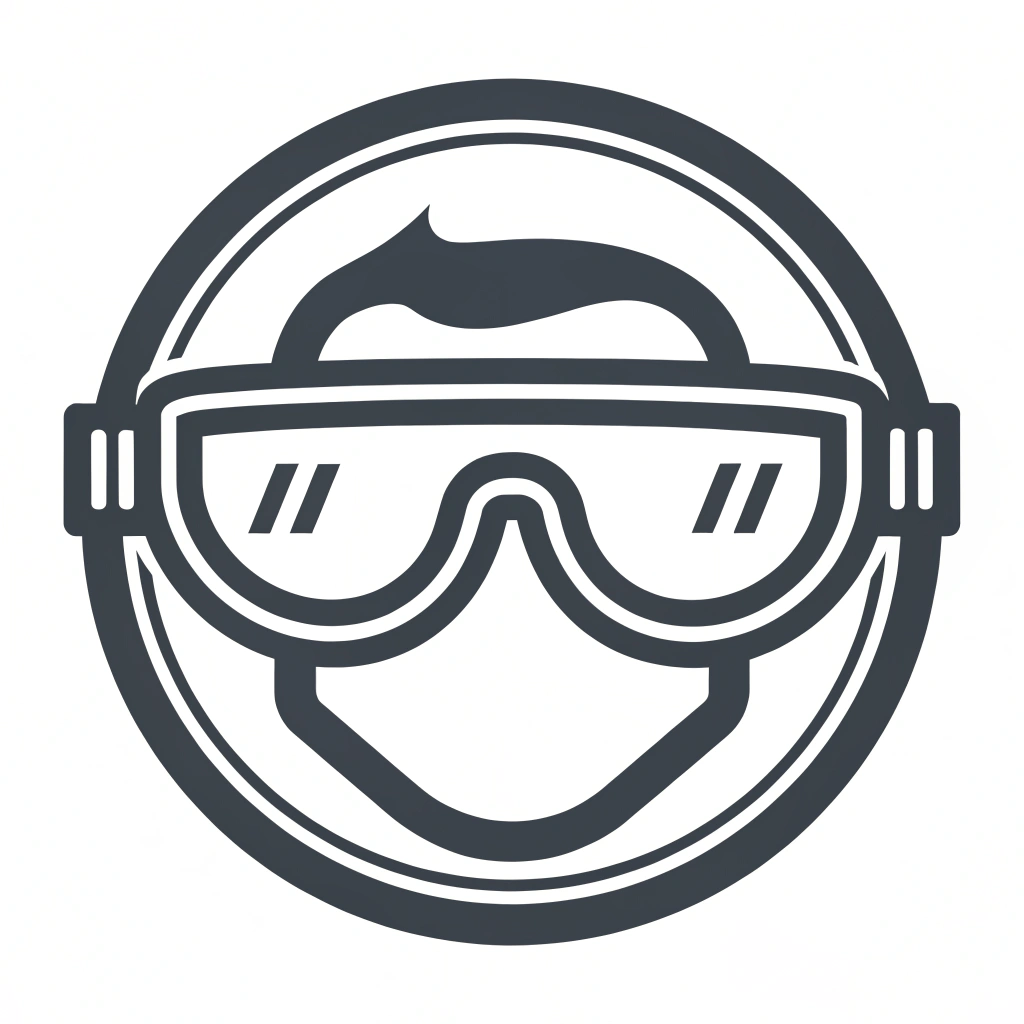 AI generated image by Red Panda AI: lab goggles style = (
    "simple icon with selective solid fills, "
    "dark gray #4d4f51 on white #F1EEE7, "
    "no color, monochrome, "
    "single symbol, centered, clean vector"
)