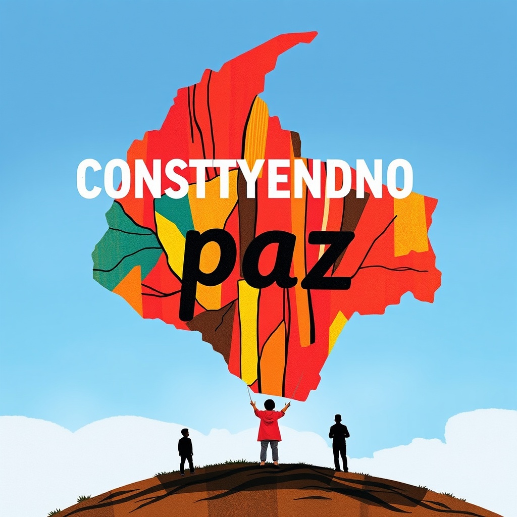 AI generated image by FLUX.1-schnell: Construyendo paz: Historias de reconciliación en Colombia
Introducción:
 En el contexto del posconflicto colombiano, actores  como la iglesia y políticos, las insurgencia y contra insurgentes, los militares y policías, las organizaciones de víctimas, los civiles, comerciantes y campesinos han desempeñado roles cruciales en la construcción de paz. A través de este ejercicio, buscamos explorar cómo cada uno de estos actores puede contribuir a sanar las heridas del pasado y a construir un futuro de paz y reconciliación.


Tu objetivo es diseñar una campaña que no solo promueva la reconciliación, sino que también inspire a las generaciones futuras a trabajar por la paz.

La imagen debe mostrar la transición desde la violencia a la paz total con reconciliación y perdón 

Todo en el marco de Colombia