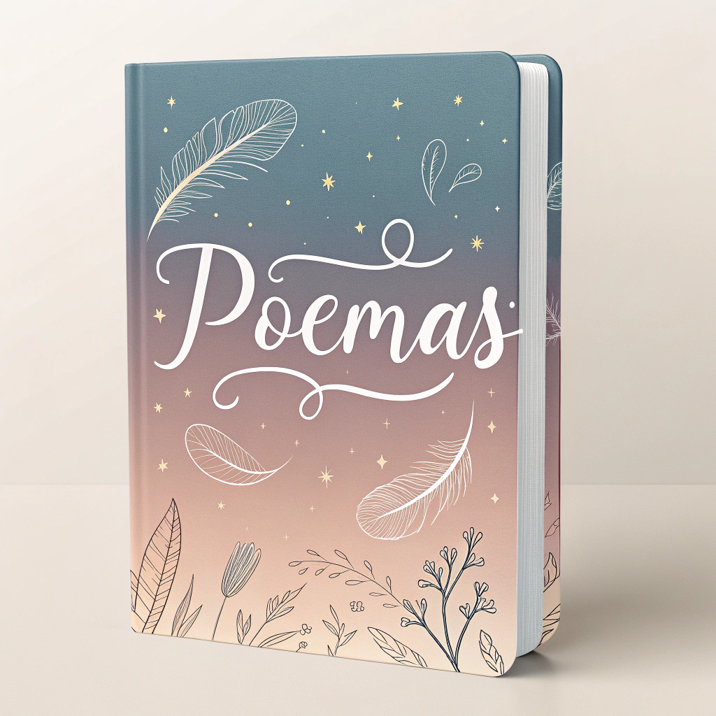 AI generated image by Red Panda AI: imagen de una portada de un libro que diga poemas