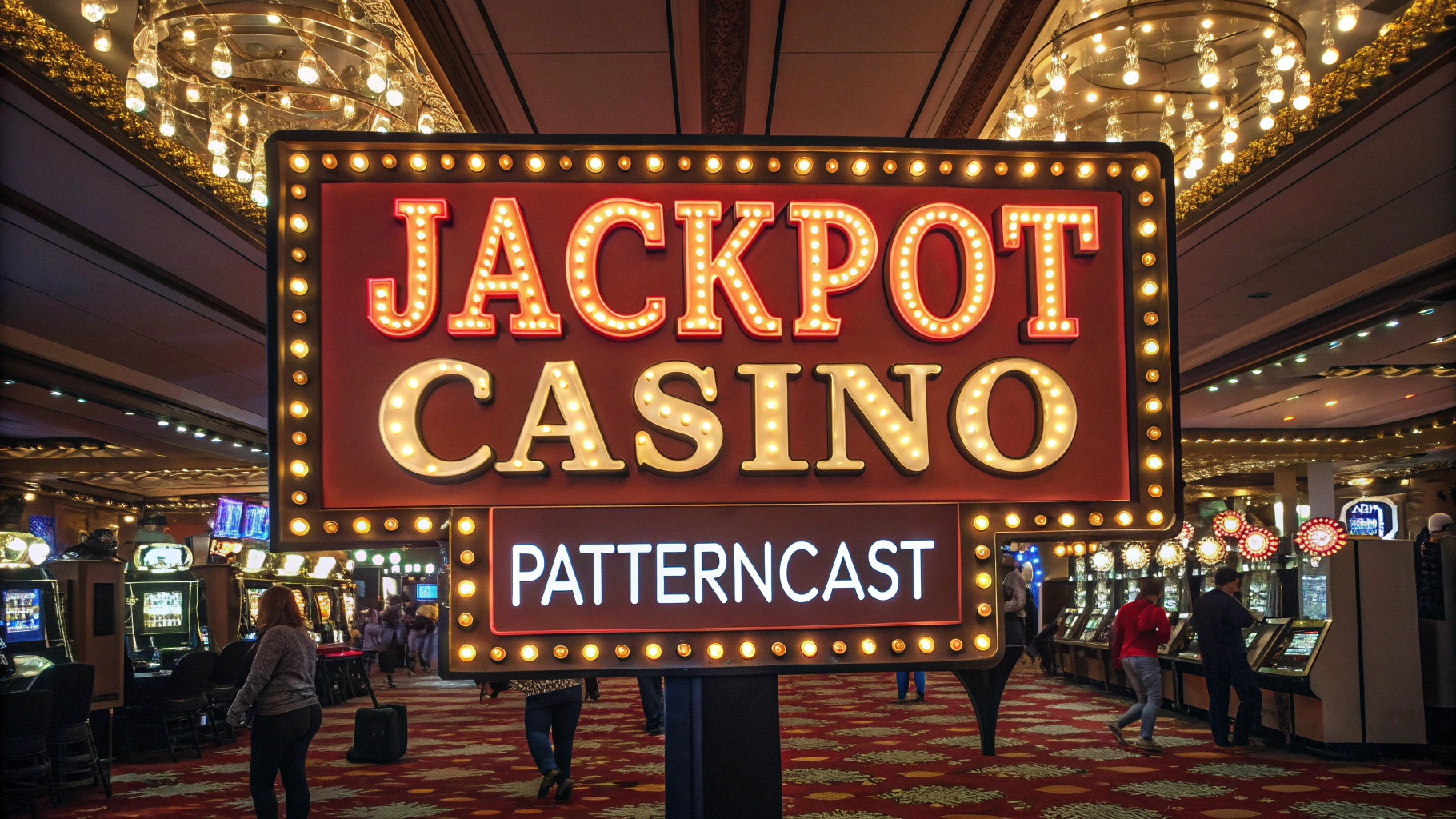 AI generated image by Red Panda AI: Jackpot casino says "PatternCast"