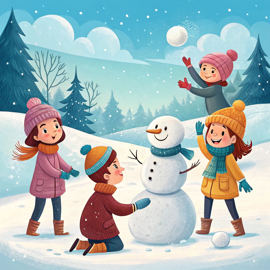 AI generated image by Red Panda AI: erstelle ein Bild mit 4 Kindern in einer Winterlandschaft, Die Kinder sind ca. 10 Jahre alt.


