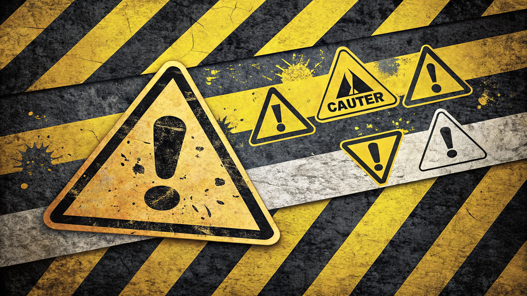 AI generated image by Red Panda AI: warning motif, yellow and black, alert