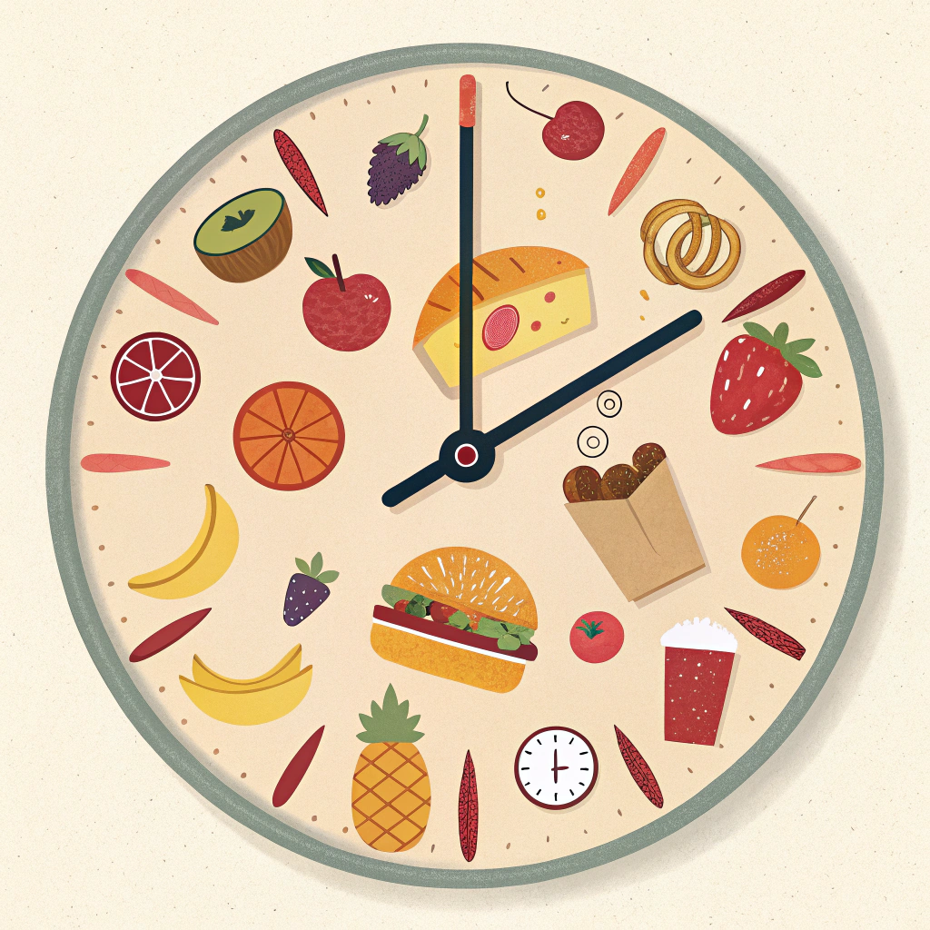 AI generated image by Red Panda AI: Un reloj con comida dentro