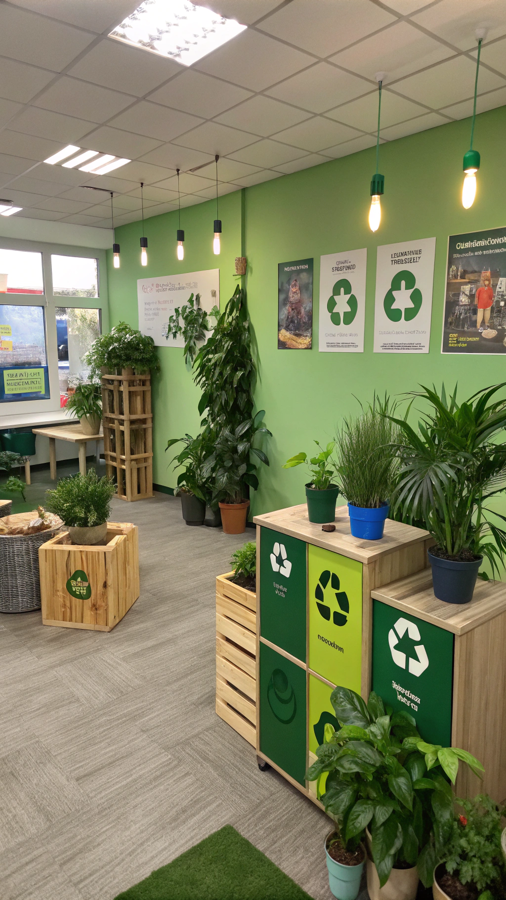 AI generated image by Red Panda AI: 绿色环保办公室