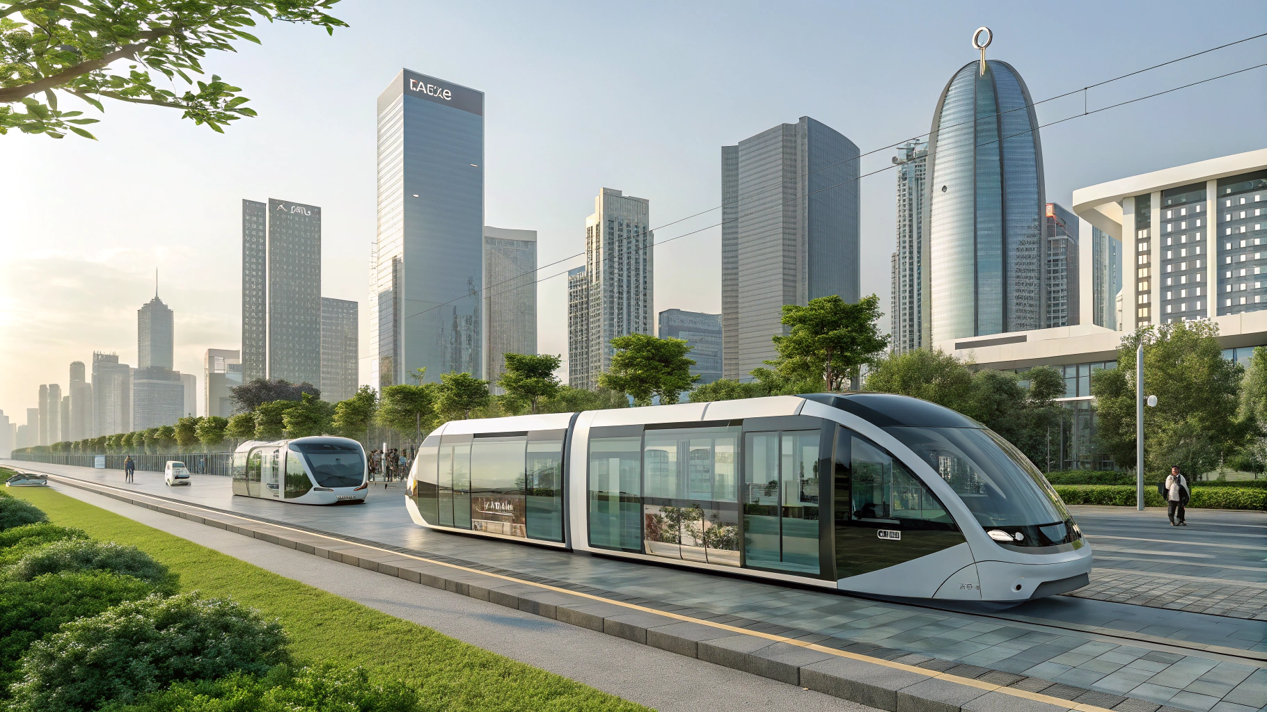 AI generated image by Red Panda AI: Public transport of the future 