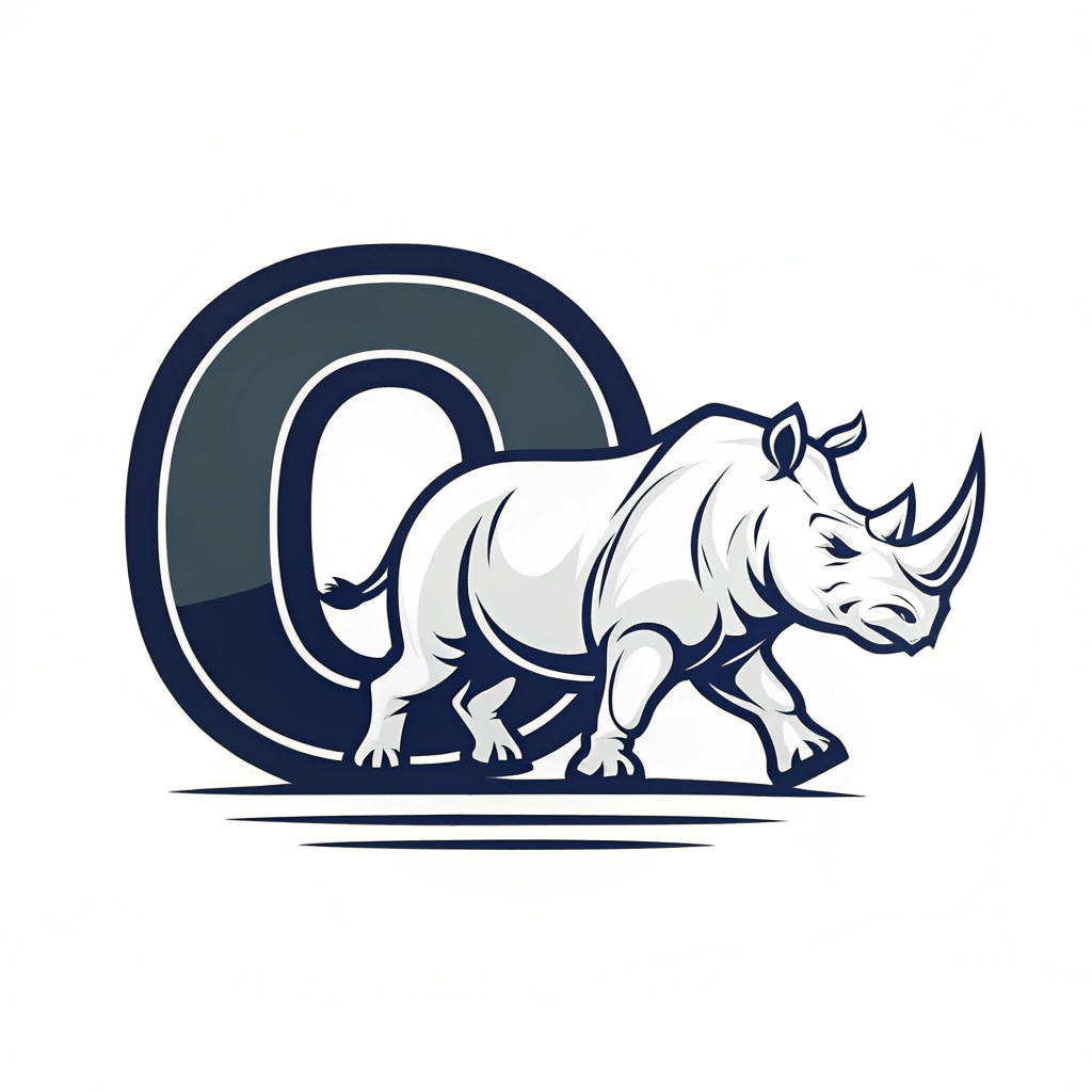 AI generated image by Red Panda AI: UN LOGO CON LA PALABRA"RHINO" PERO EN LA PALABRA QUE SALGA O TENGA LA FORMA DE UN RHINOSERONTE EN LA LETRA "O" Y EL ESLOGAN ES SPORTSWEAR ESTILO MINIMLISTA Y CREATIVO Y DEPORTIVO