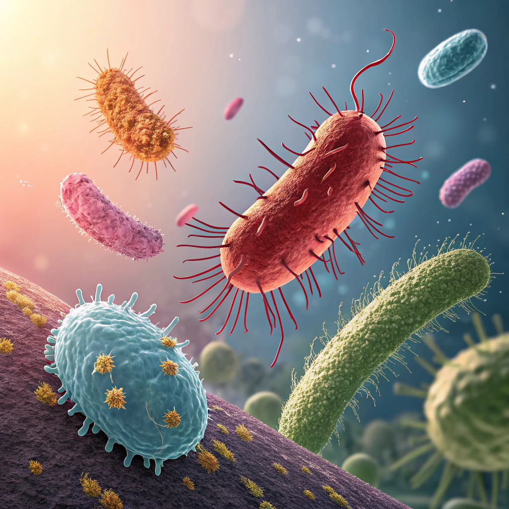 AI generated image by Red Panda AI: Bacterias de la periodontitis 