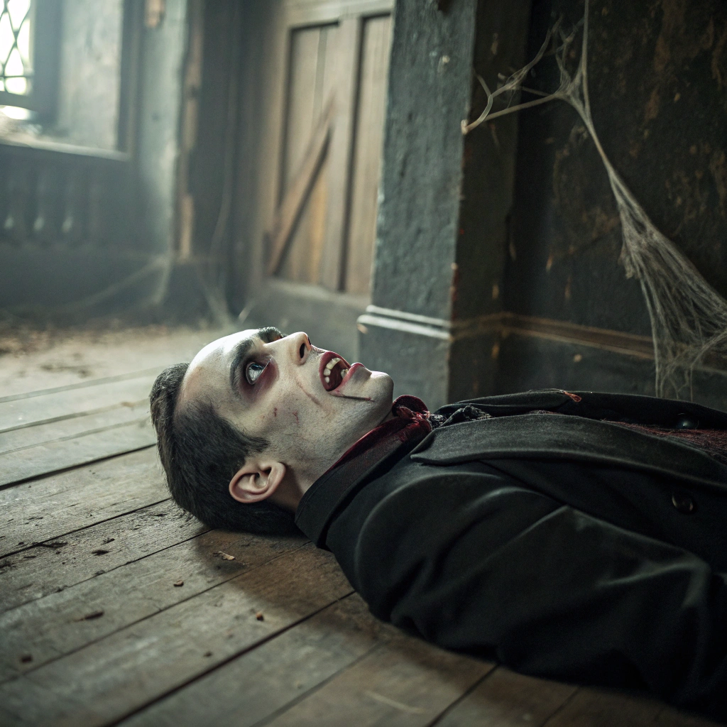 AI generated image by Red Panda AI: vampiro muerto