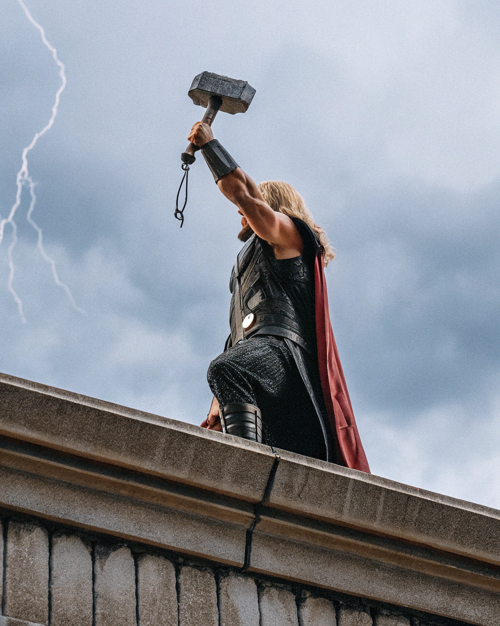 AI generated image by Red Panda AI: Una foto de Thor realista  como humano  y epica 