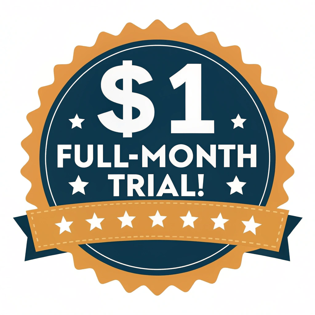 AI generated image by Red Panda AI: Badge reads, "$1 Full-Month Trial!"