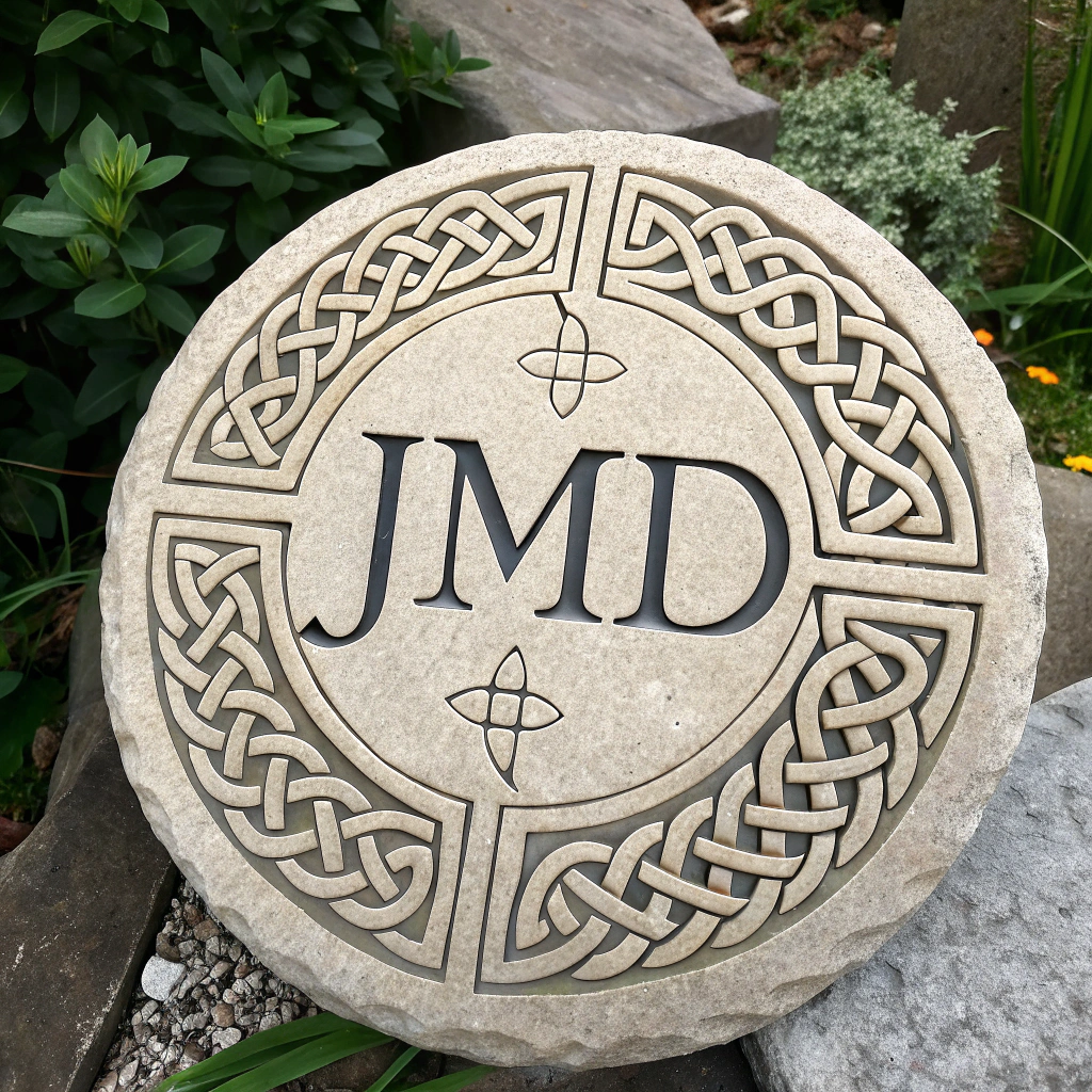 AI generated image by Red Panda AI: Signature avec les initiales "Jmd" sur thème celtique 