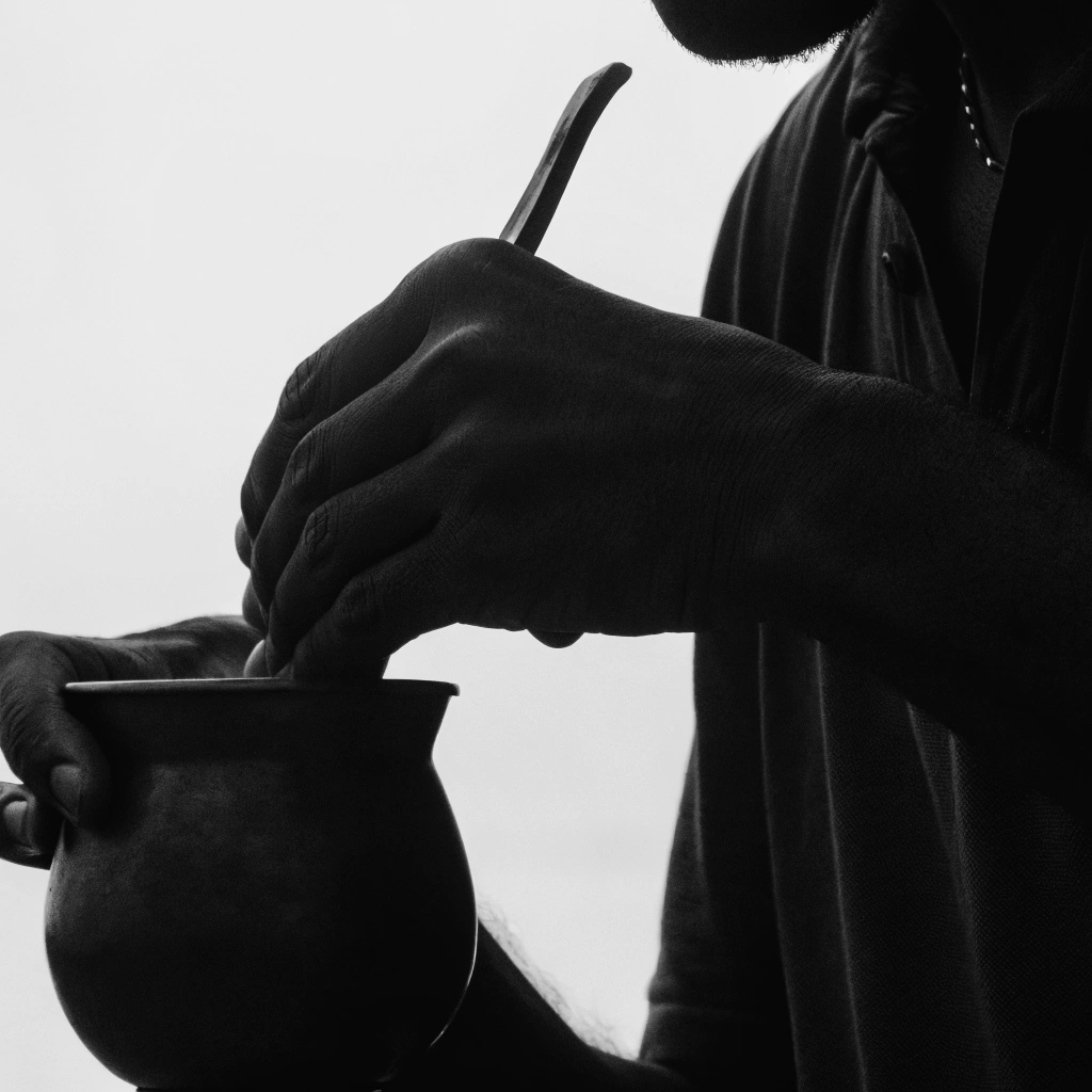 AI generated image by Red Panda AI: Escreva um prompt para criar uma imagem eu só quero que você escreva o prompt em português do Brasil: O Luiz Fernando Veríssimo tomando chimarrão. Detalhes nítidos. Ultra realista