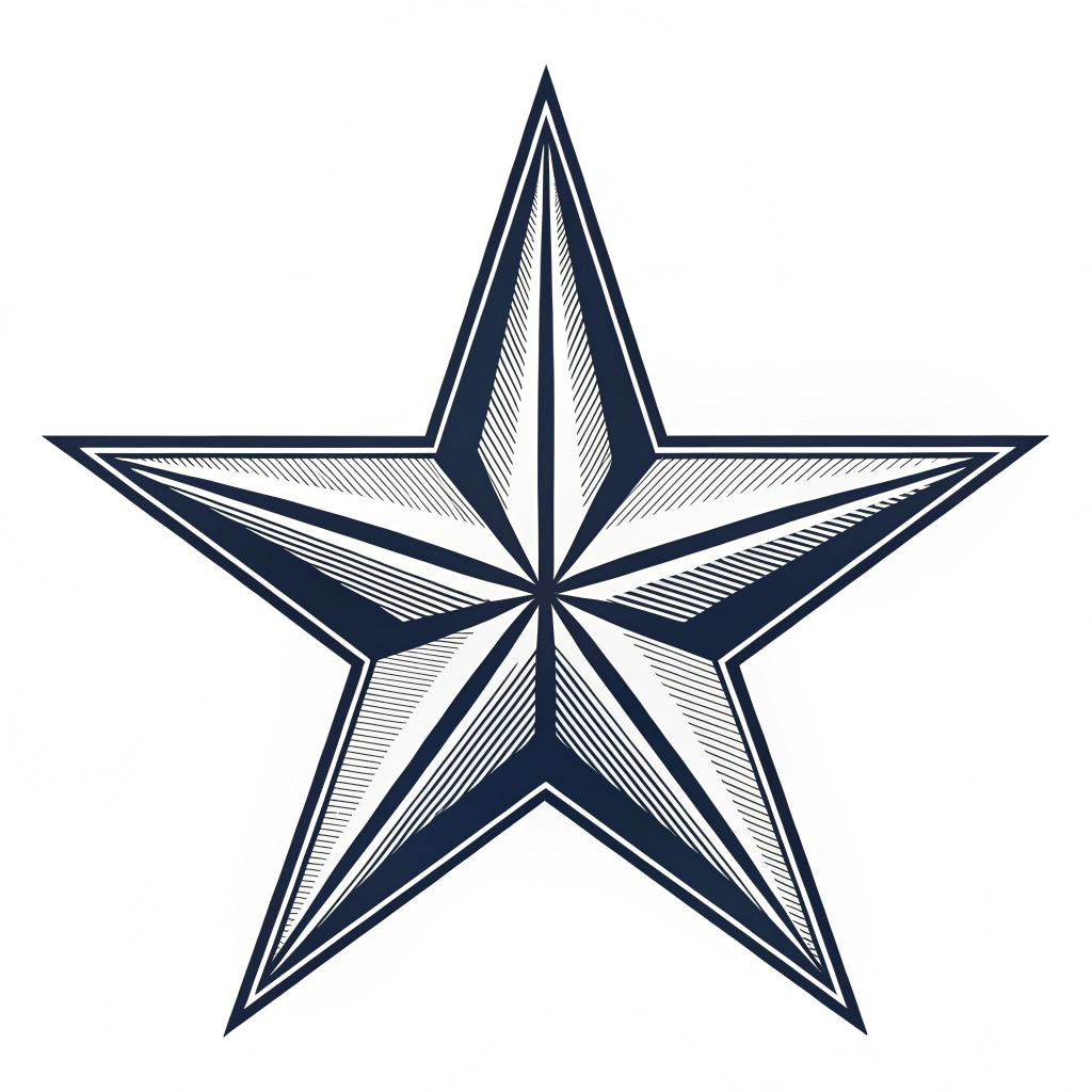 AI generated image by Red Panda AI: white background, flat vector illustration, a star with 9 points