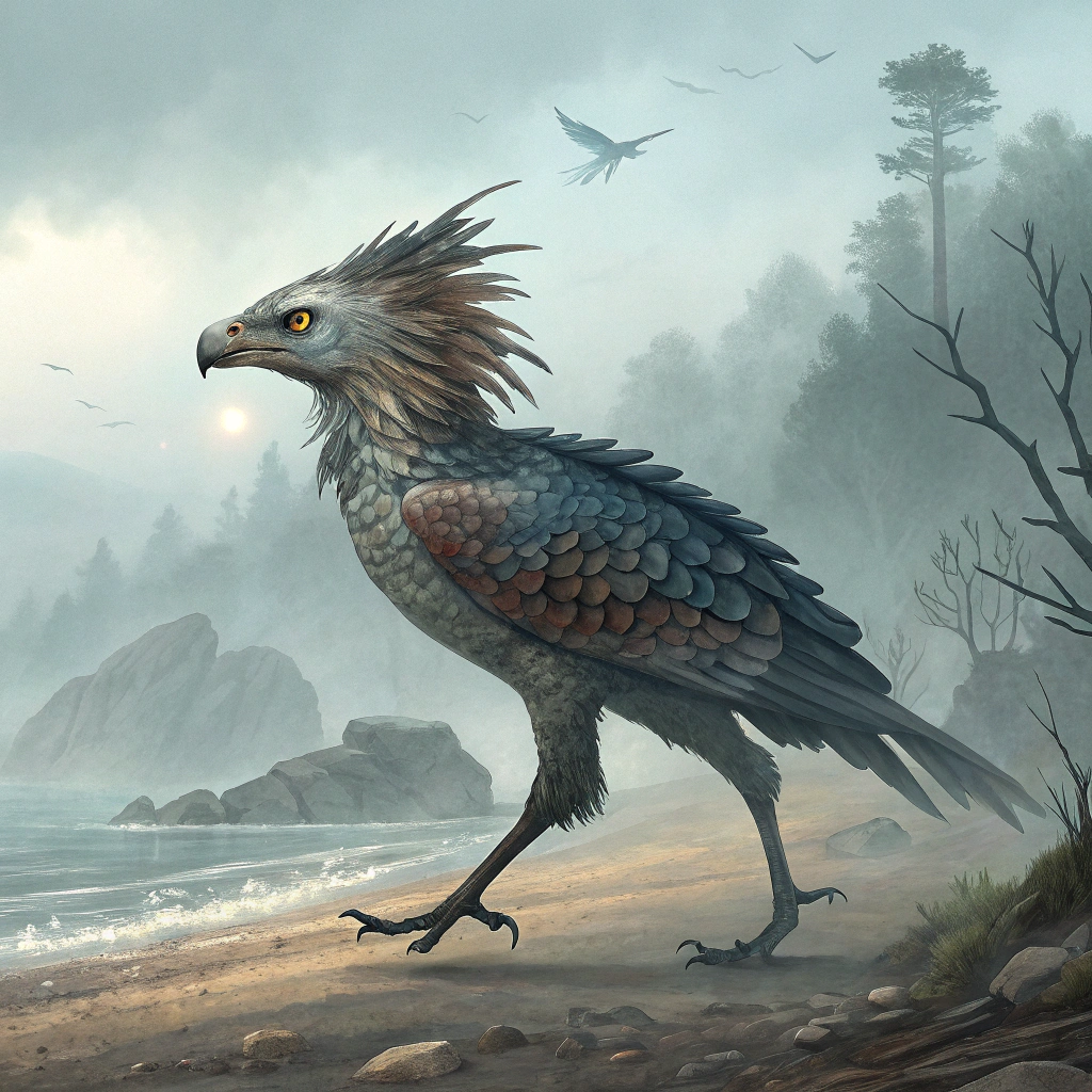 AI generated image by Red Panda AI: Walking fish with bird head