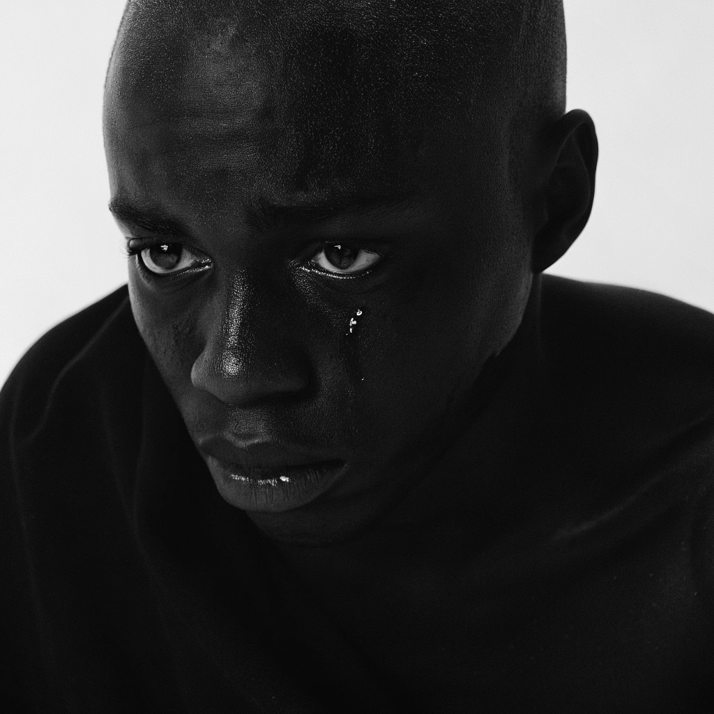 AI generated image by Red Panda AI: Un joven con alopecia y adiccion a las mujeres