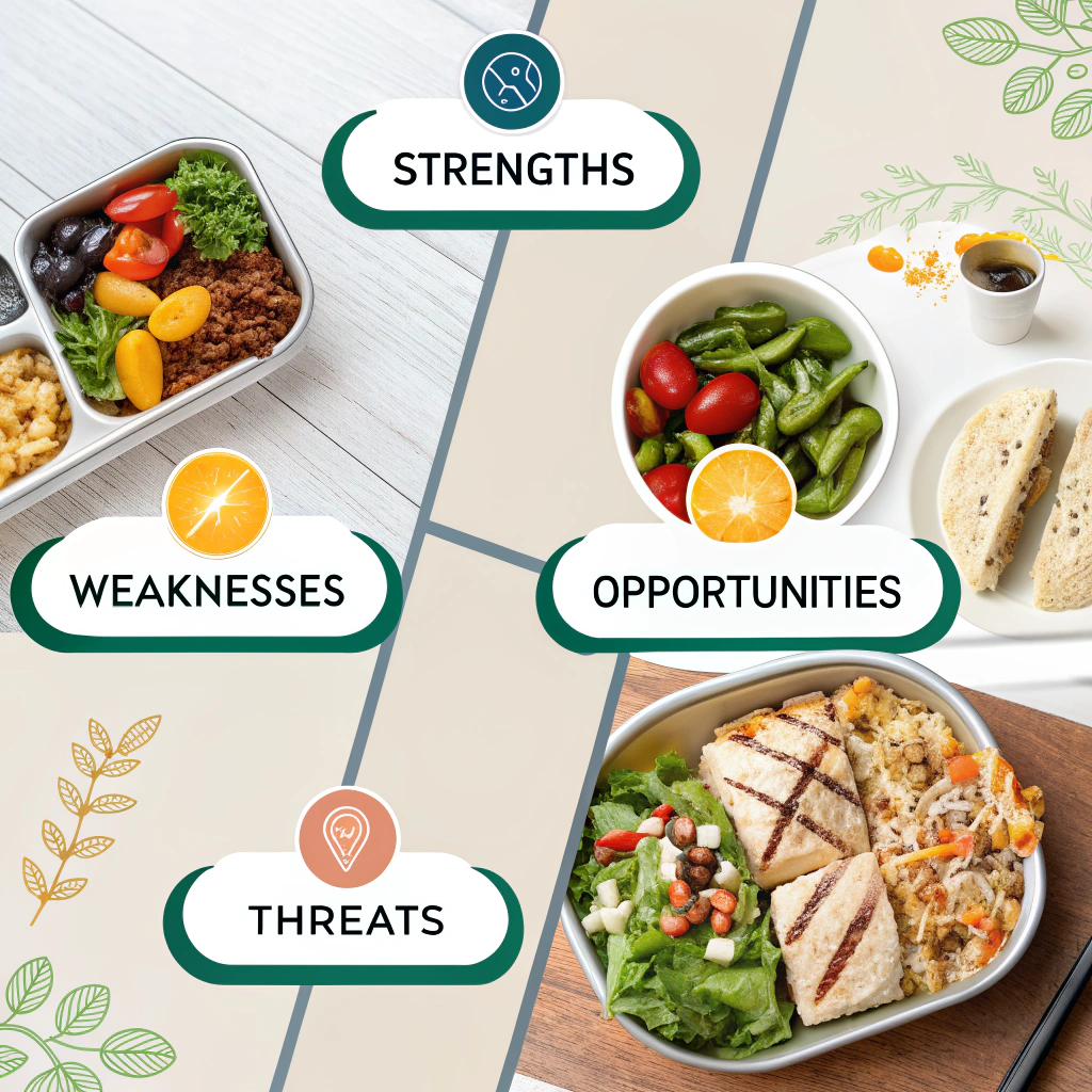 AI generated image by Red Panda AI: analyse swot du projet de menu d'un college