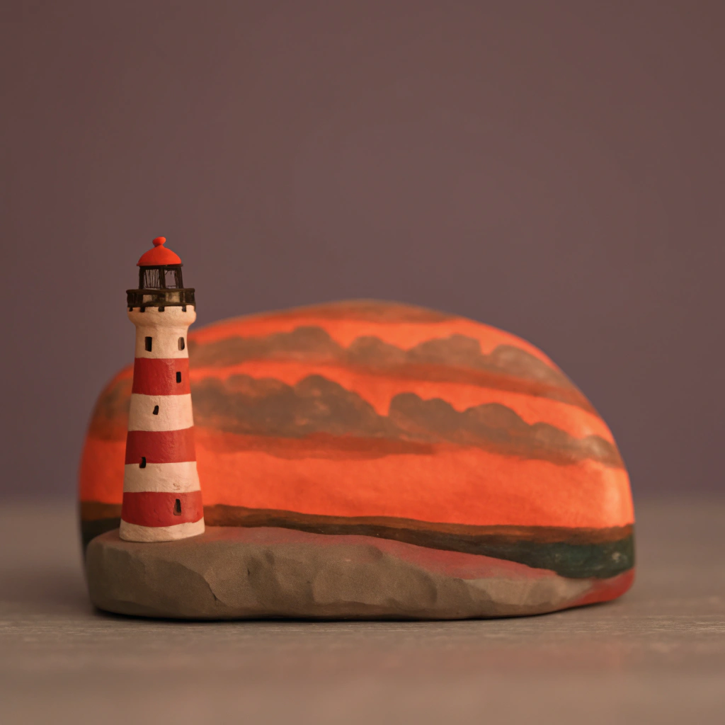 AI generated image by Red Panda AI: A beautiful sunset over Plymouth Hoe with Smeatons tower visible 