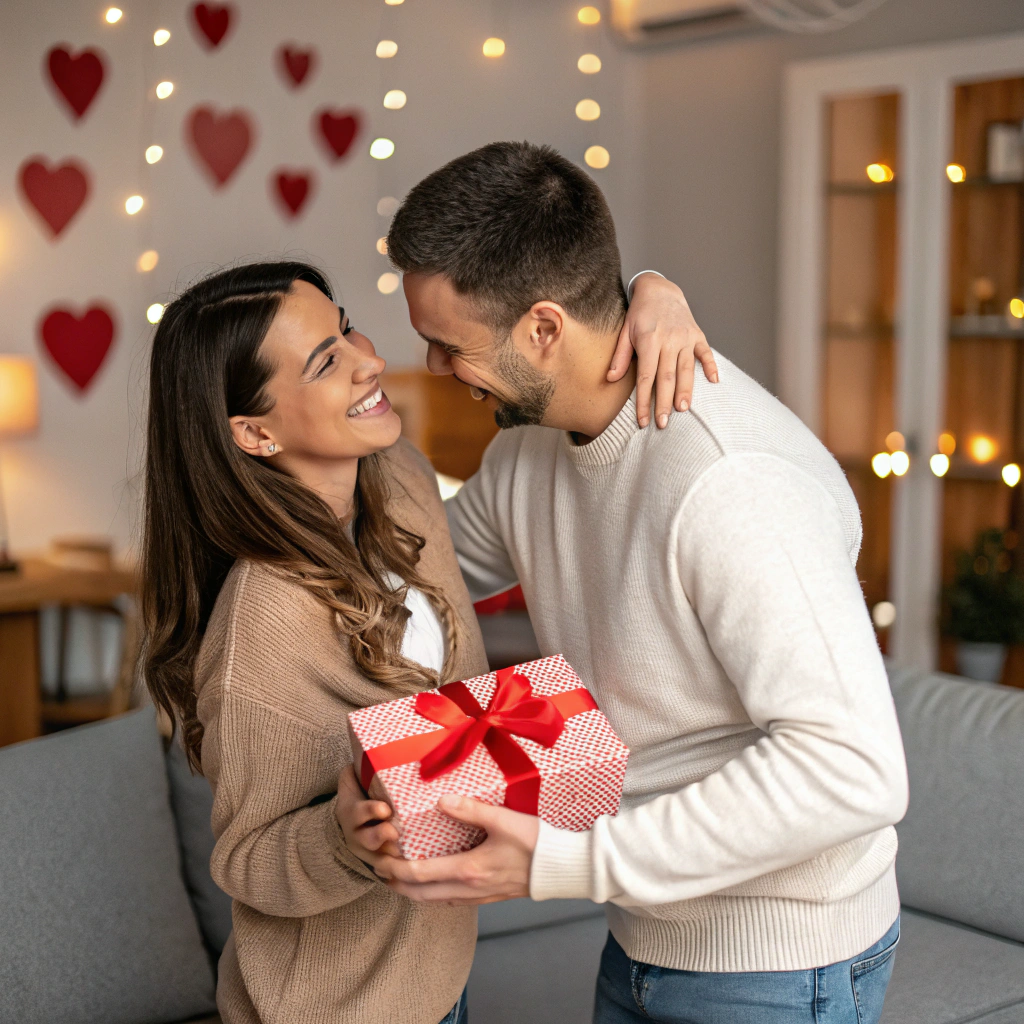 AI generated image by Red Panda AI: parejas haciéndose regalos el día de los enamorados