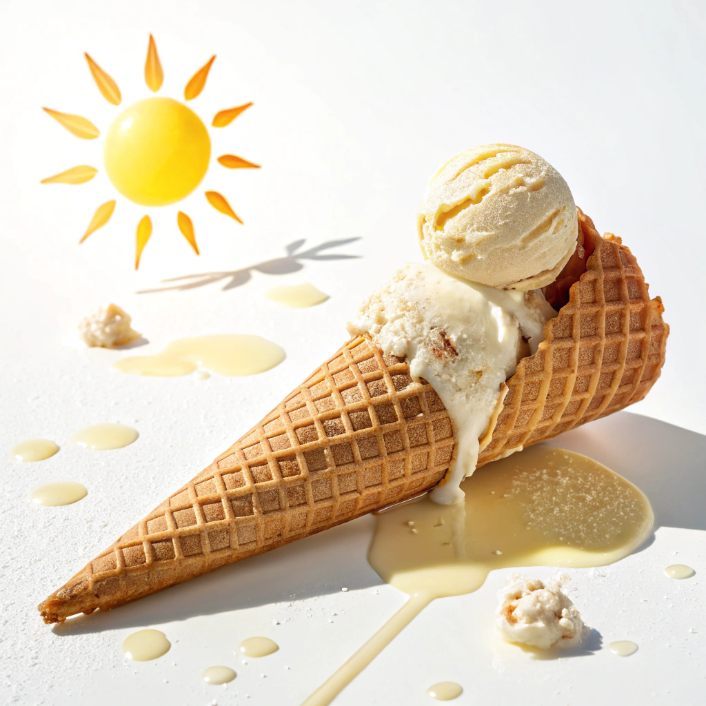 AI generated image by Red Panda AI: Ice cream on sun