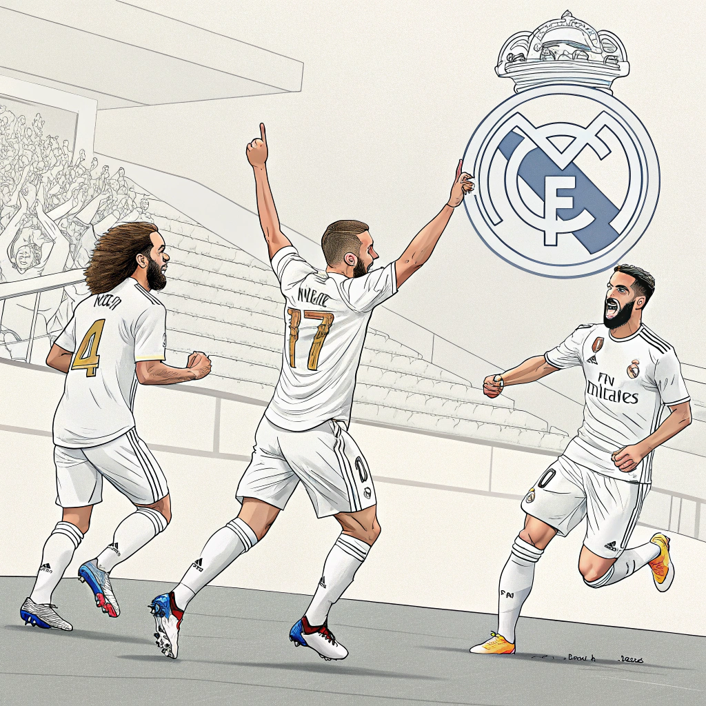 AI generated image by Red Panda AI: Foto del El Real Madrid en dibujo