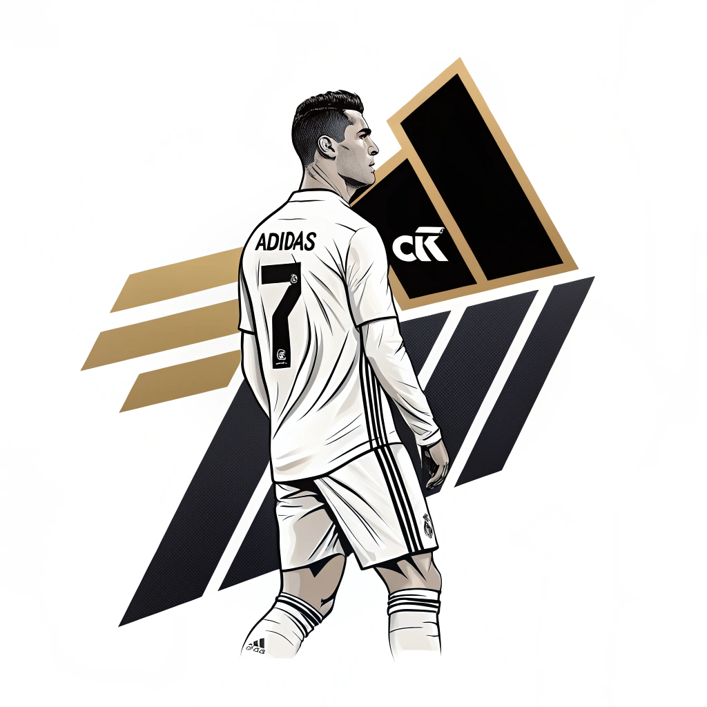 AI generated image by Red Panda AI: Create logo with Cristiano Ronaldo addidas