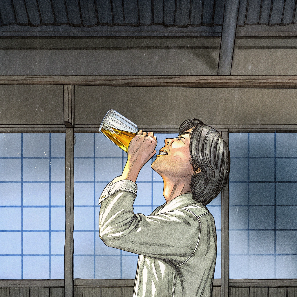 AI generated image by Red Panda AI: Que este bebeiendo una jarra de cerveza de un litro