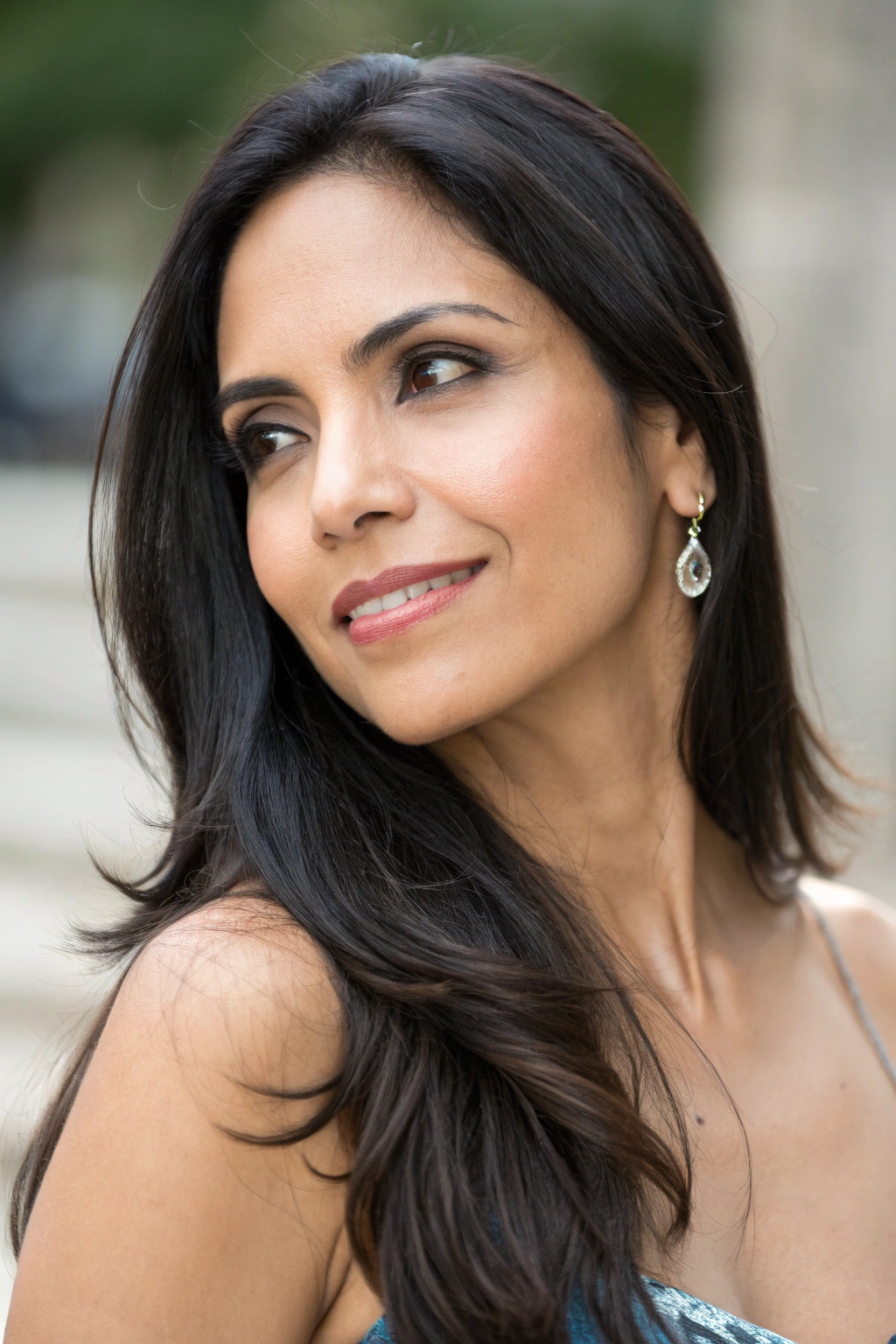 AI generated image by FLUX.1-schnell: A pretty latina woman in her 30s. She is facing the camera