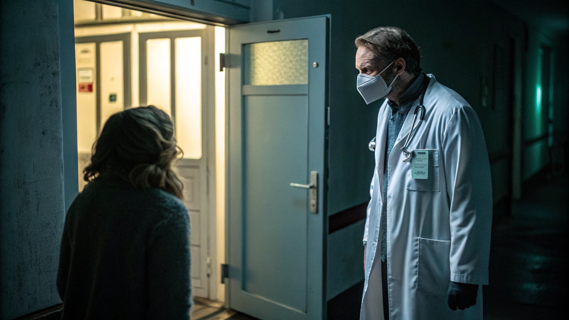 AI generated image by Red Panda AI: make me a terrifying image of a doctor putting someone in the crematorium