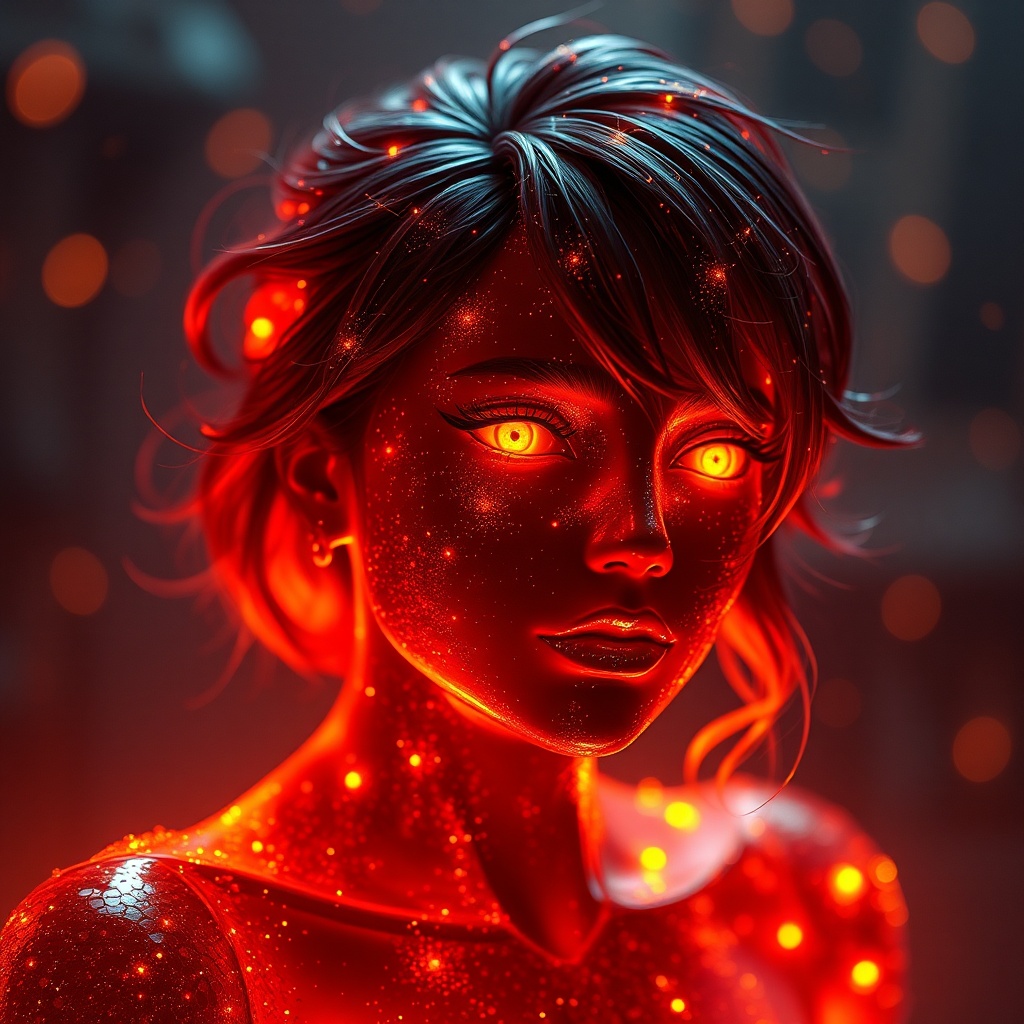 AI generated image by FLUX.1-schnell: An ass with glowing textures