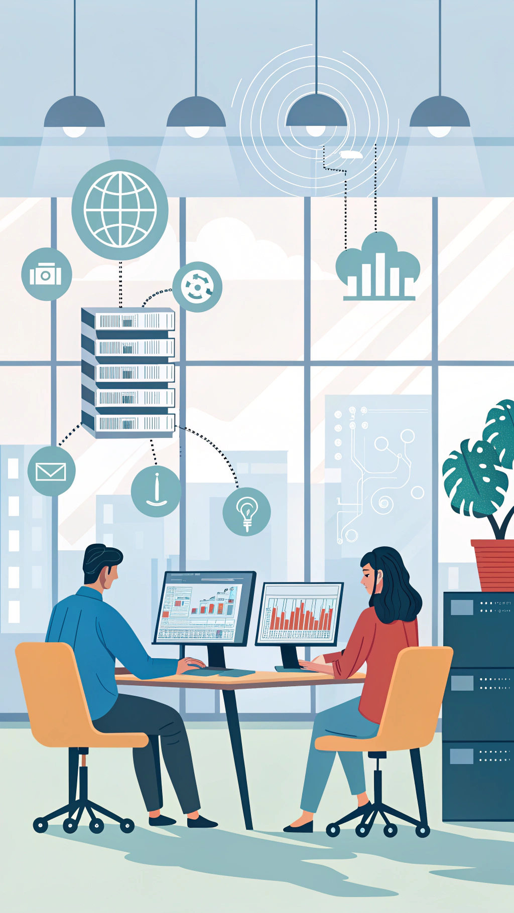 AI generated image by Red Panda AI: Quiero una imagen que describa una empresa de redes IT (tecnología de la información)