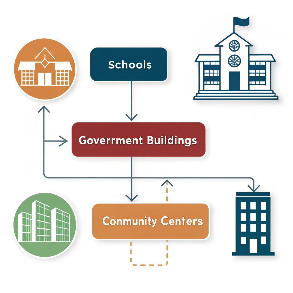 AI generated image by Red Panda AI: Una imagen de un diagrama de flujo que muestra cómo las diferentes instituciones y estructuras sociales se relacionan entre sí.