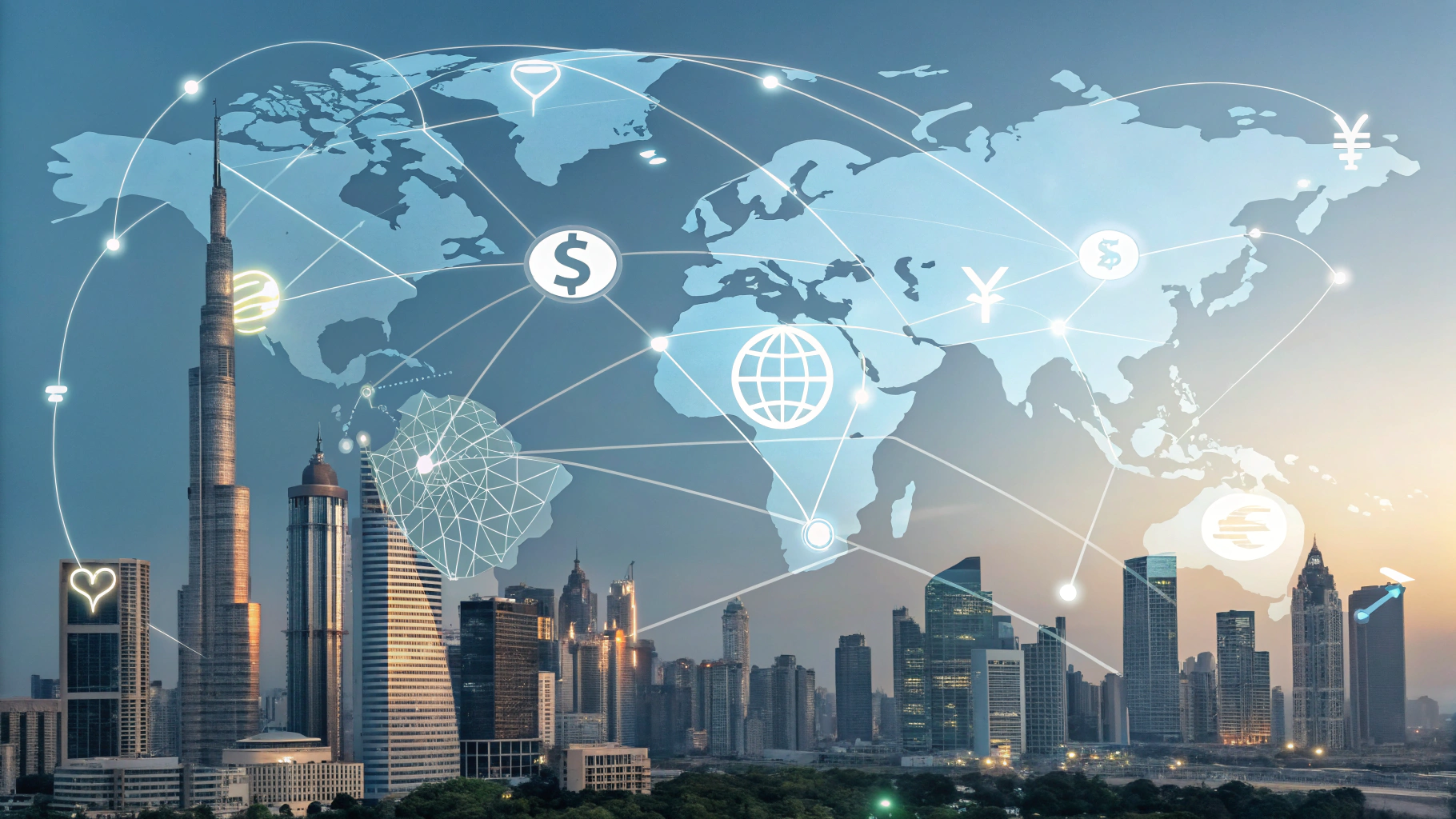 AI generated image by Red Panda AI: International convergences of money and power.