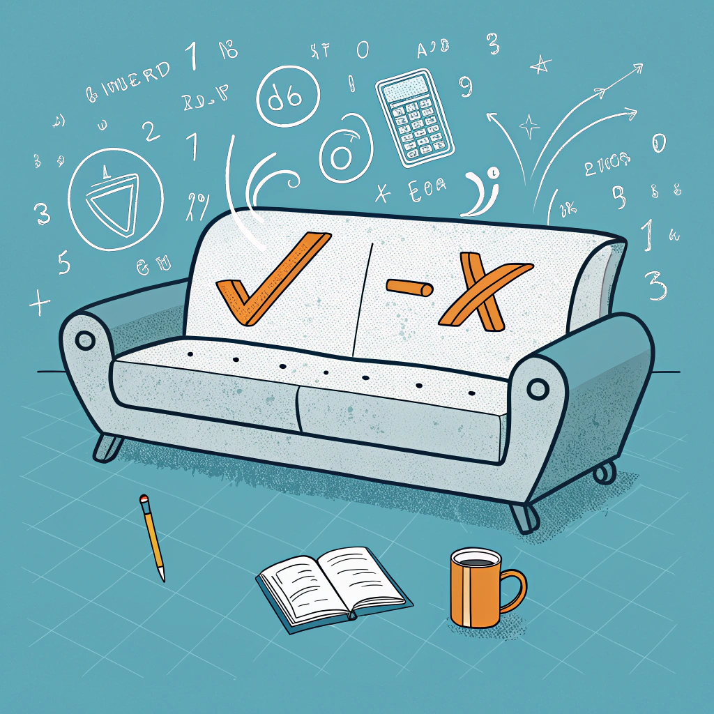 AI generated image by Red Panda AI: Símbolo central:

Una integral estilizada (∫) formada por un sofá reclinable
Dos ojos medio cerrados como exponentes
Operadores matemáticos (+, ×) como patrones en el "tejido" del sofá
Detalles perezosos:

Un lápiz caído debajo del símbolo integral
Burbujas de sueño con números binarios (1010 = 10 en decimal)
Una taza de café semioculta con humo formando una ecuación simple
Paleta de colores:

Azul académico (#2A5C8B) combinado con naranja energético (#FF6B35)
Detalles en gris matemático (#4A4A4A) y blanco crema (#F4F1DE)
Tipografía:

"Math Relax" (fuente sans-serif con bordes redondeados y símbolos matemáticos integrados en algunas letras)
[Descripción visual alternativa]
Un diseño circular que combina:

Parte superior: Tablero de ecuaciones desenfocado
Parte inferior: Figura relajada usando una calculadora como almohada
Borde: Cadena de símbolos matemáticos intercalados con iconos de siesta (lunas crecientes, relojes detenidos)