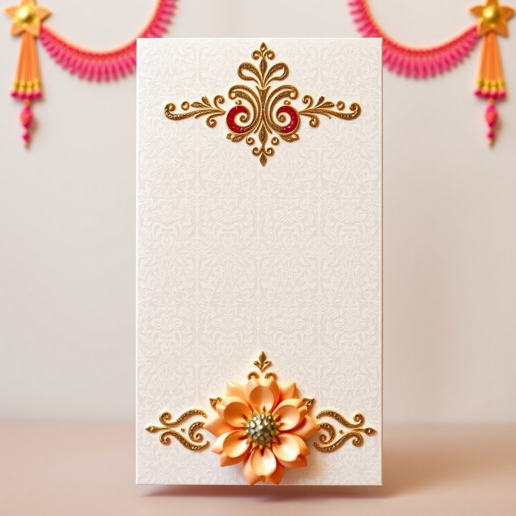 AI generated image by FLUX.1-schnell: indian wedding card invitation