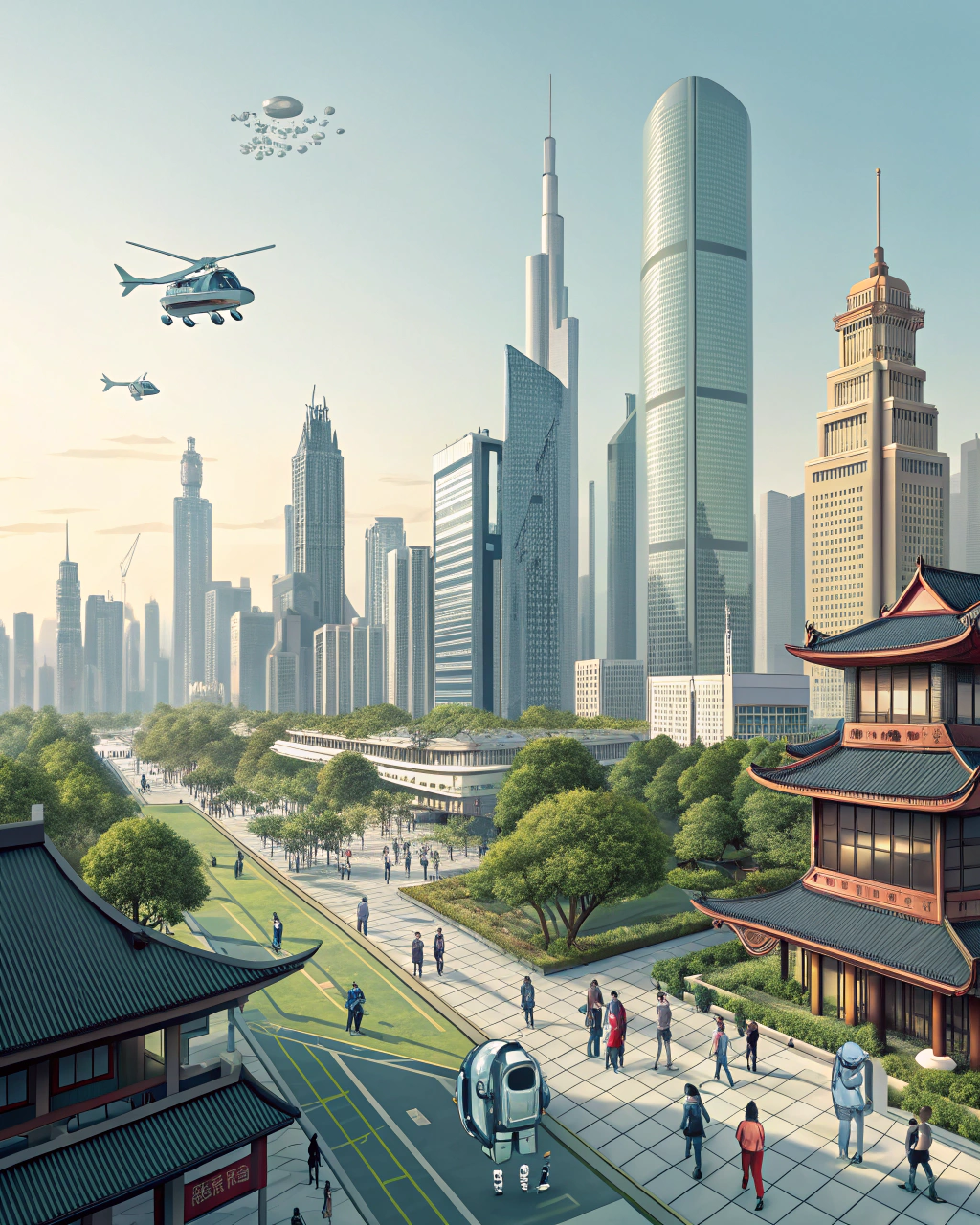 AI generated image by Red Panda AI: A future where artificial intelligence and humans live together as economic communities with equal status.