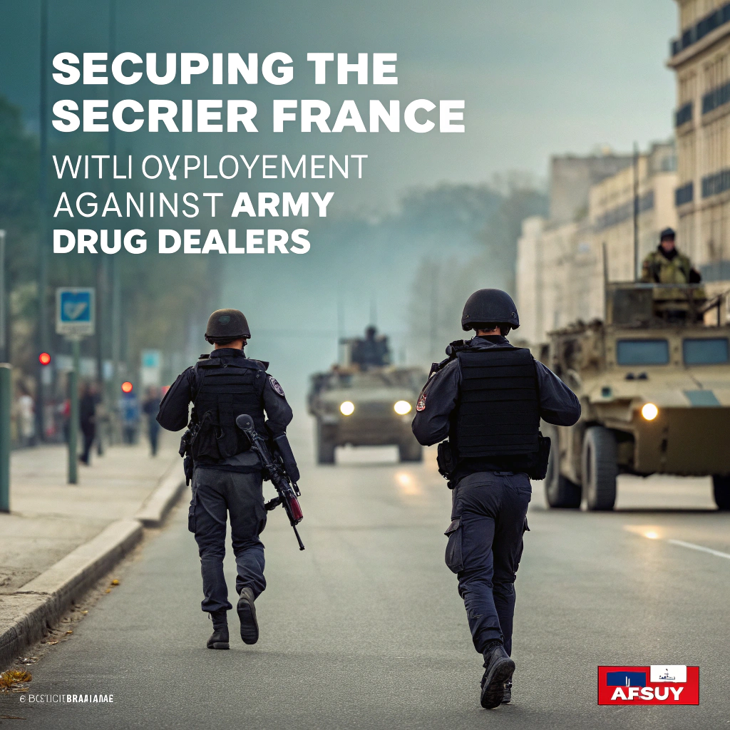 AI generated image by Red Panda AI: Une image qui montre le concept de sécurisation de la France et le déploiement de l'armée face aux dealers de drogue
