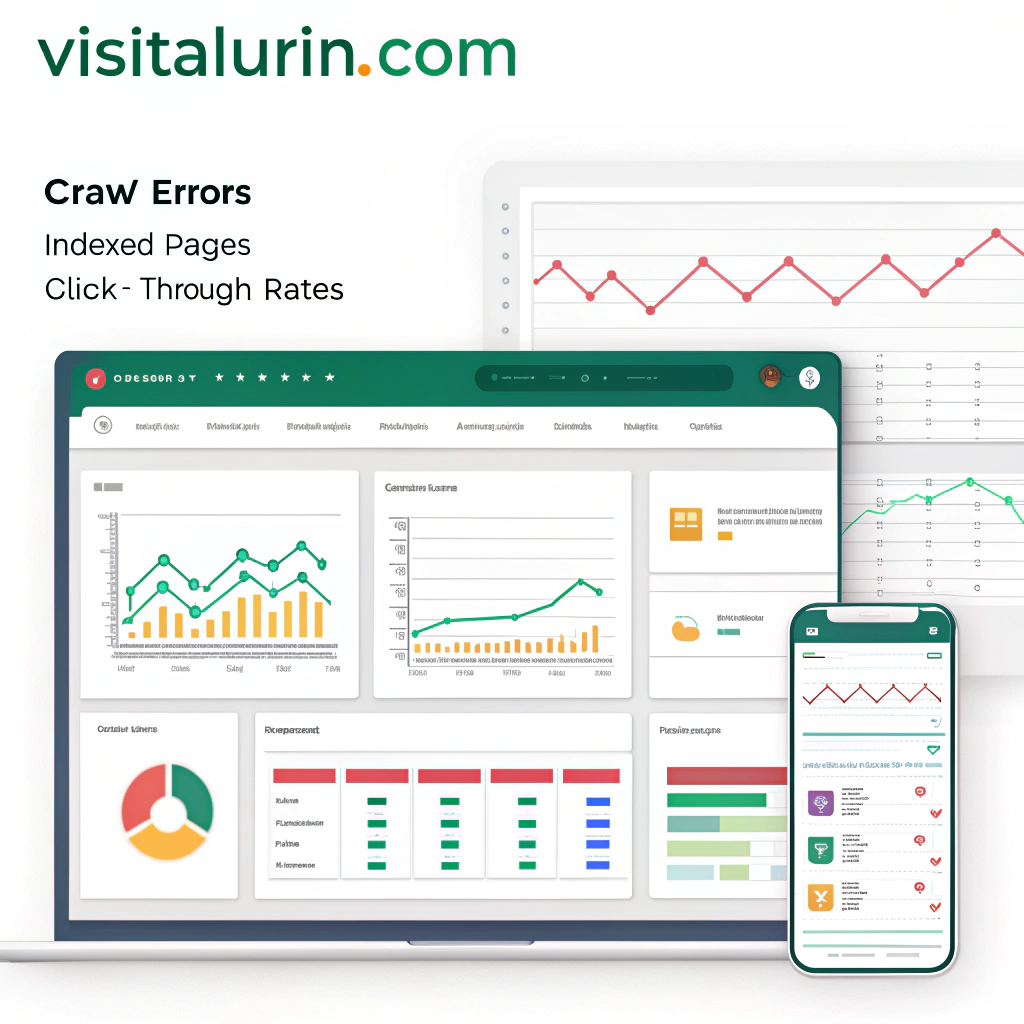 AI generated image by Red Panda AI: crea una evaluación de las métricas en search console de google, a través del sitemaps para la pagina web visitalurin.com

debe estar en español los indicadores