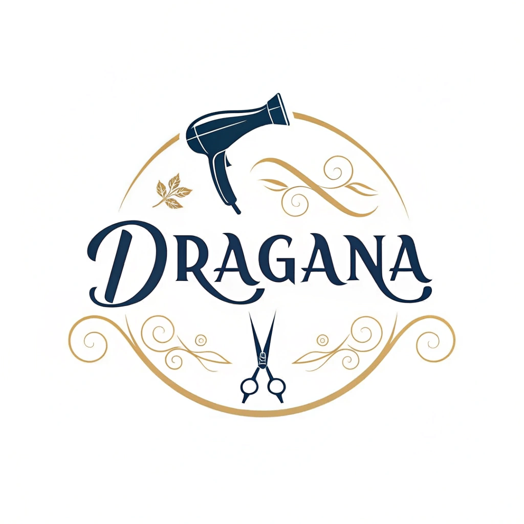 AI generated image by Red Panda AI: Make me a hair salon logo and include a name of a worker Dragana
